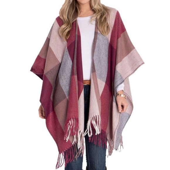 ❤️NEW Woolrich One Size Cozy Blanket Wrap - Daphine Plaid ❤️ - Picture 2 of 5